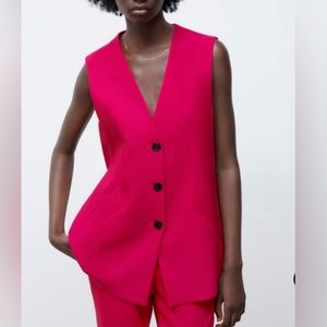 Zara Pink Suit Vest